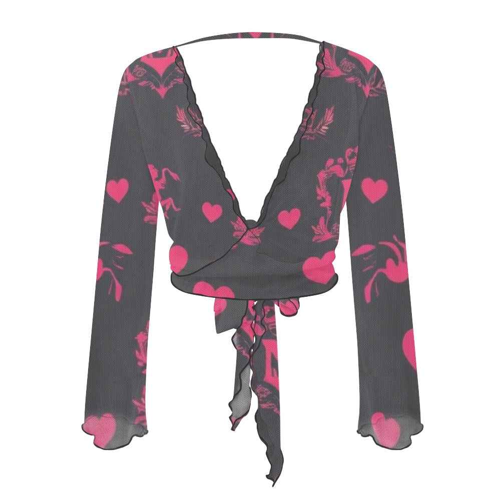 Women's tie cropped shirt