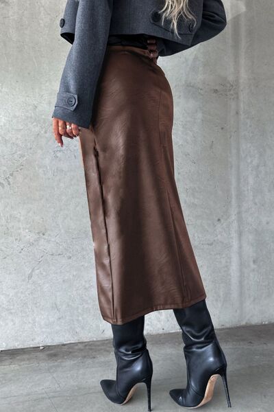 Slit Midi Skirt with Pockets - Munsieur