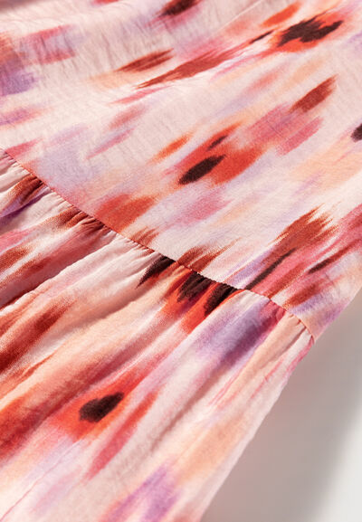 Tiered Printed Elastic Waist Skirt - Munsieur