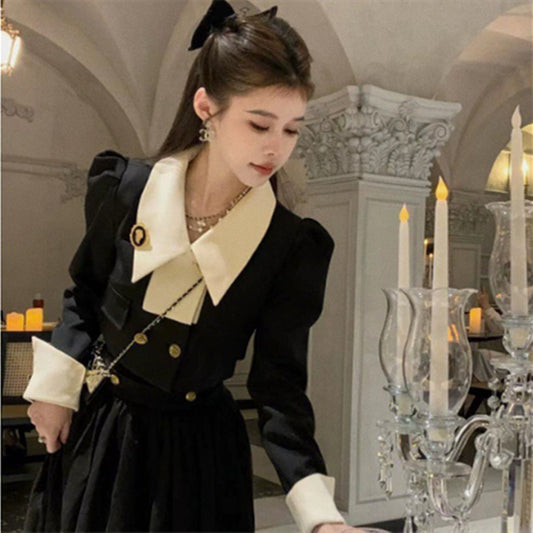 Graceful And Fashionable Color 2pc. Contrast Patchwork Small High Waist Skirt - Munsieur