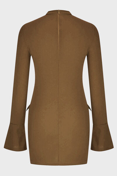 Mock Neck Long Sleeve Mini Dress - Munsieur