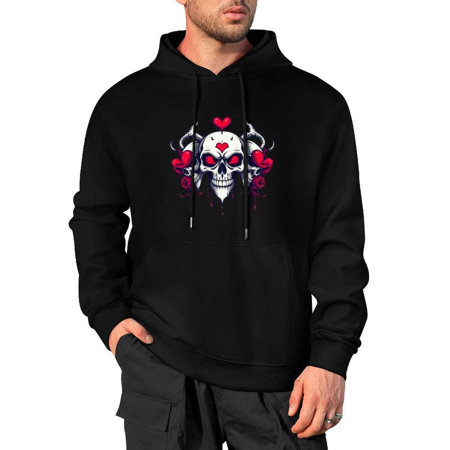 Munsieur Bleeding Royalty: Skull Hoodie for Men - Munsieur
