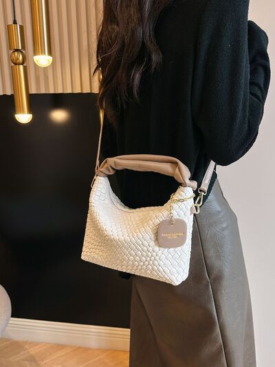 PU Leather Woven Crossbody Bag - Munsieur