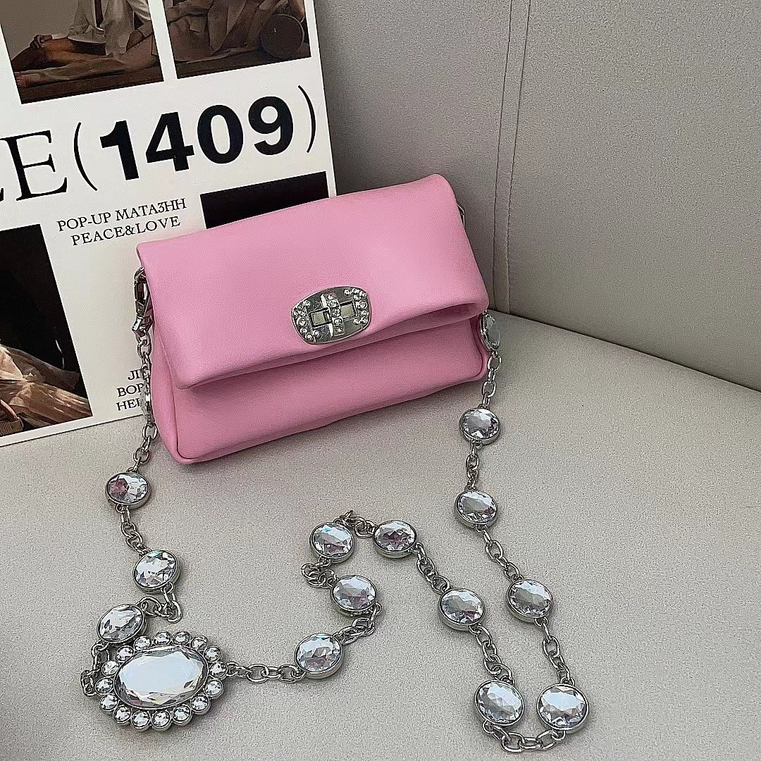 Shiny Diamond-encrusted Rhinestone Women's Trendy Messenger Handbag