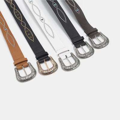 PU Leather Rhinestone Belt - Munsieur