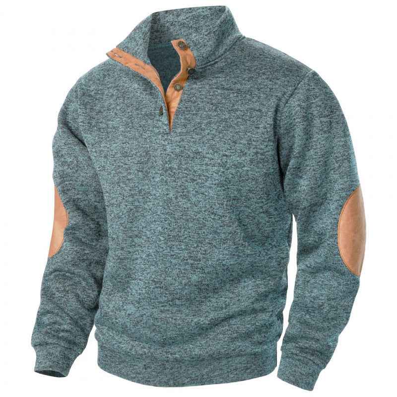 Men's Stand Collar Knitted Joint Stitching Casual Jacquard Cardigan Hoodie - Munsieur