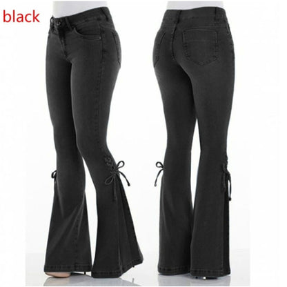 Women's Jeans Mid-Waisted Denim Stretch Jeans