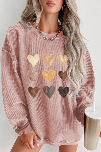 Round Neck Dropped Shoulder Sweatshirt for Comfort - Munsieur