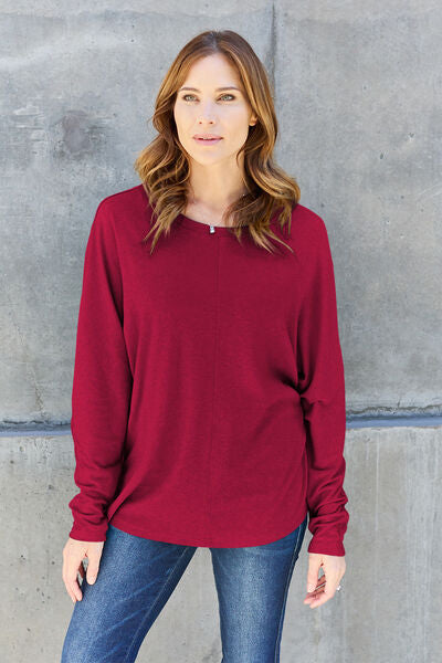 Double Take Full Size Round Neck Long Sleeve T-Shirt - Munsieur