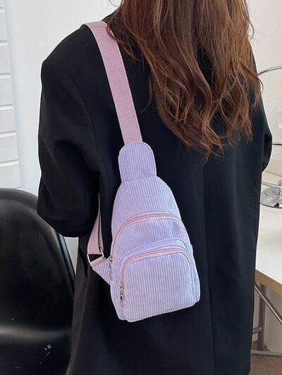 Corduroy Solid Color Crossbody Bag - Munsieur