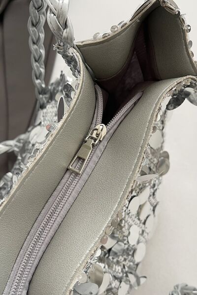 Sequin Braided Strap Shoulder Bag - Munsieur