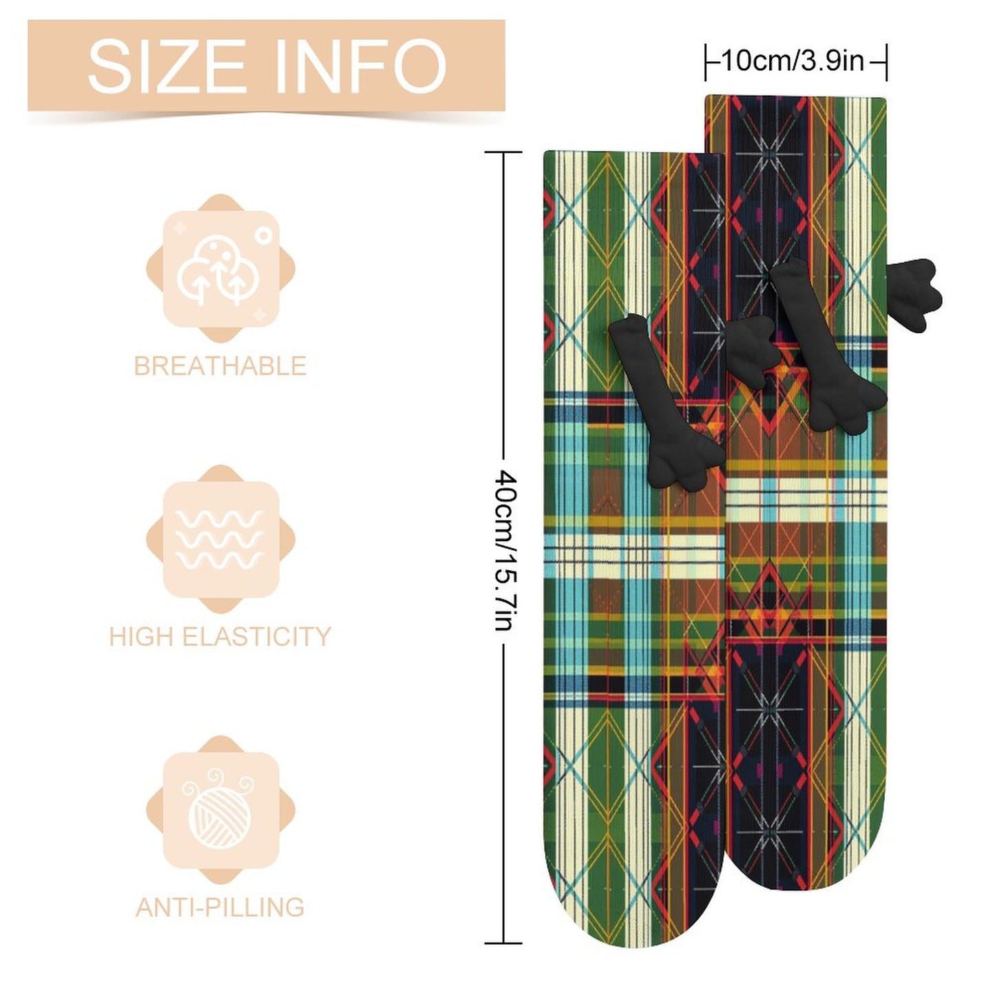 Munsieur Design Buddy Socks Magnetic Holding Hands Funny Socks accessories