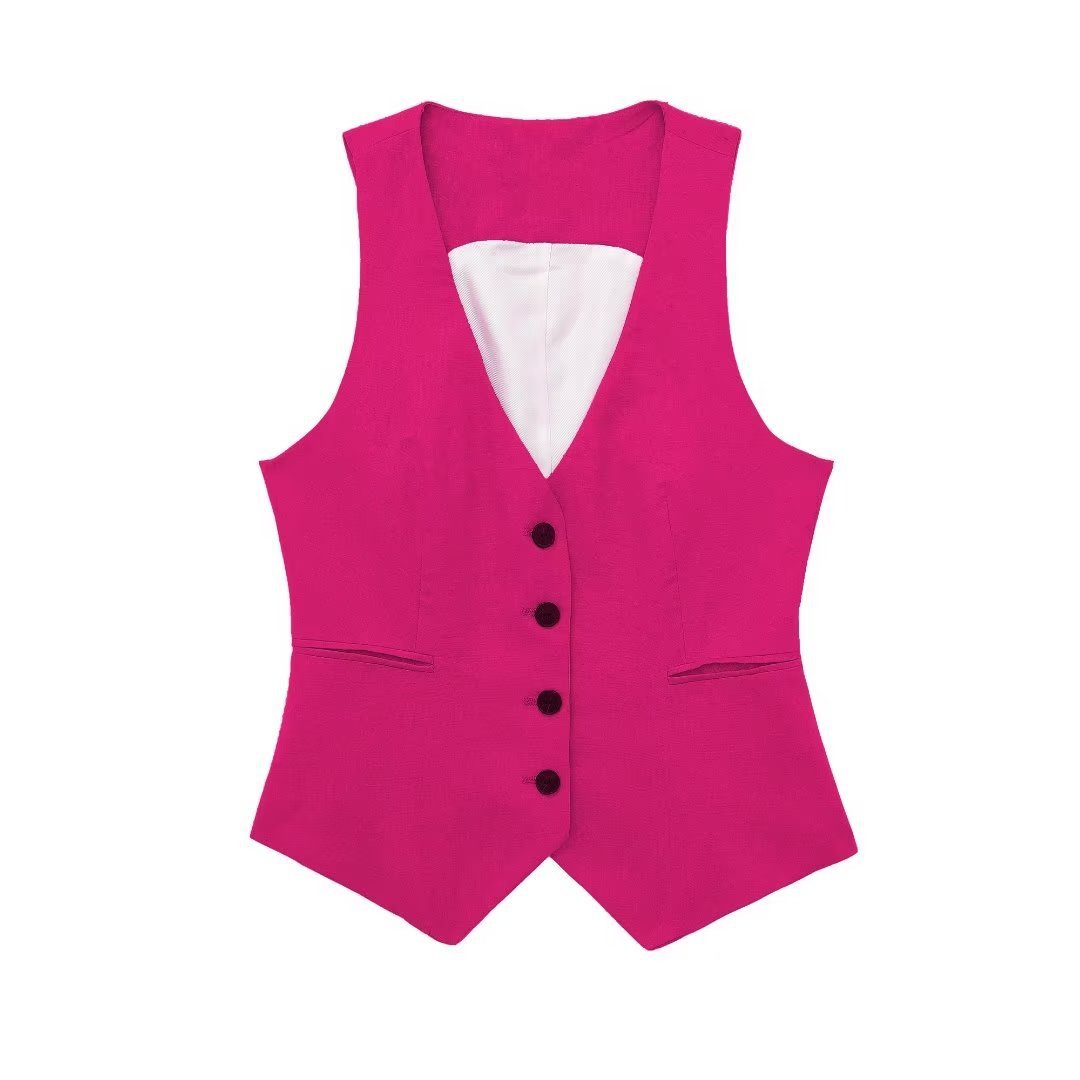 Women's Double Breasted 3pc Jacket + Vest + Straight-leg Suit
