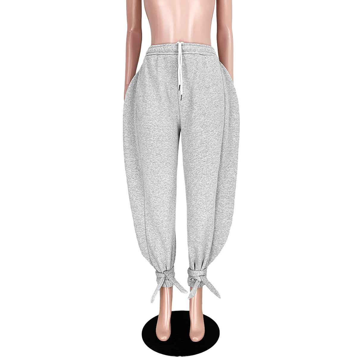 Solid Color Lace-up Leggings Sweats