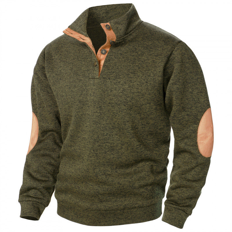 Men's Stand Collar Knitted Joint Stitching Casual Jacquard Cardigan Hoodie - Munsieur