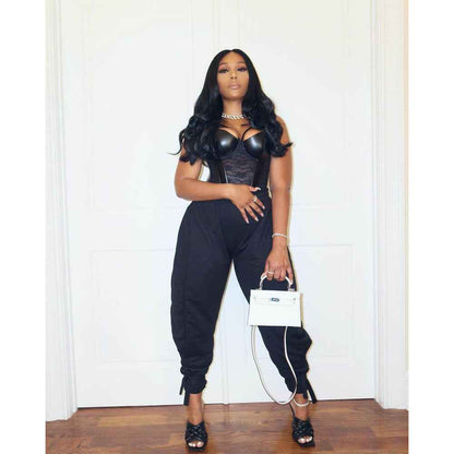Solid Color Lace-up Leggings Sweats