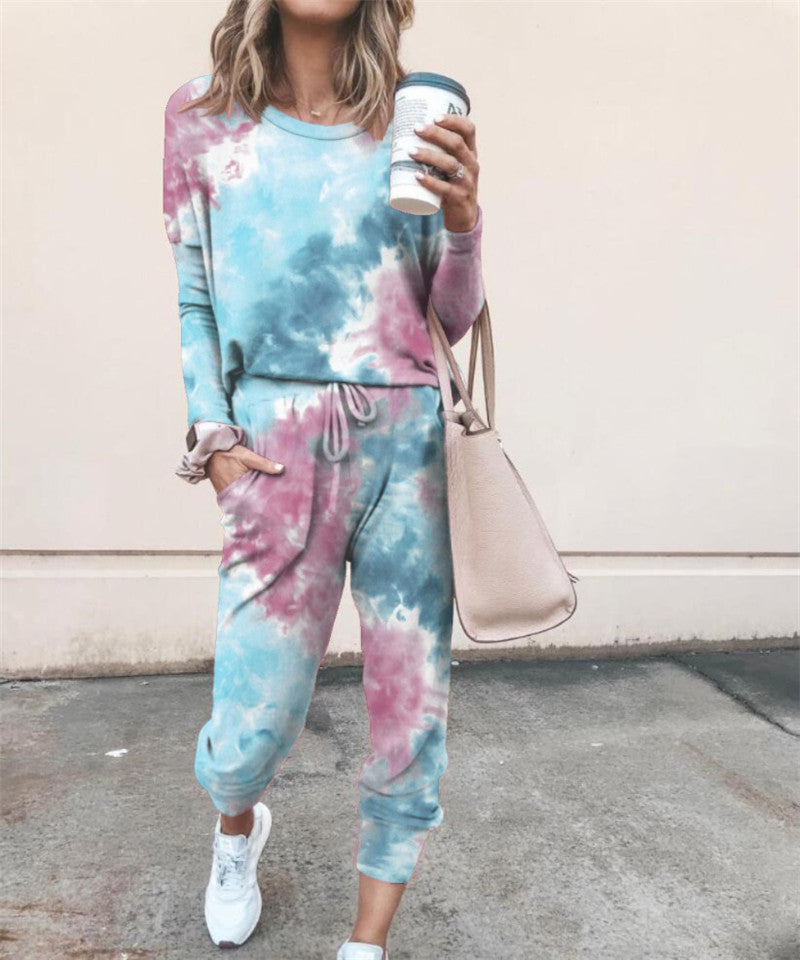 Printed Two-piece Fashion Casual Leggings + Sweater Set - Munsieur