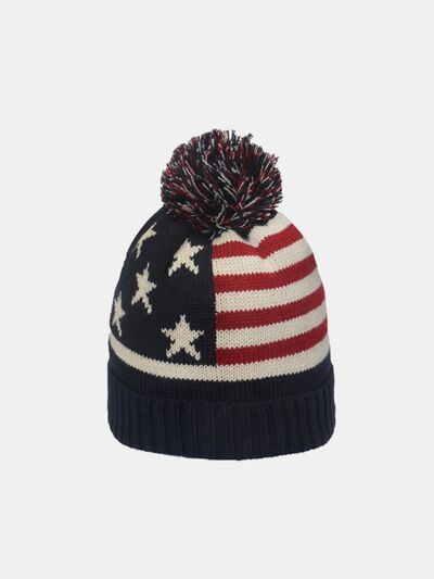 Roll Rim US Flag Knit Hat - Munsieur