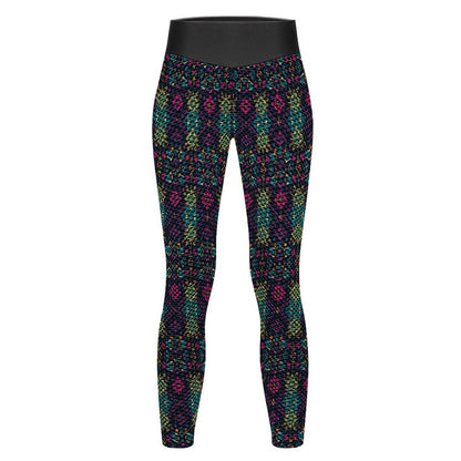 Munsieur Design Custom Printed Honeycomb Textured Yoga Leggings for Women