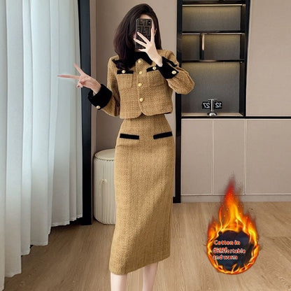 Women's French Style High-grade Tweed Chanel's Style Skirt Set - Munsieur