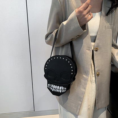 Halloween Skull Crossbody Bag - Gothic Messenger Shoulder Bag for Women