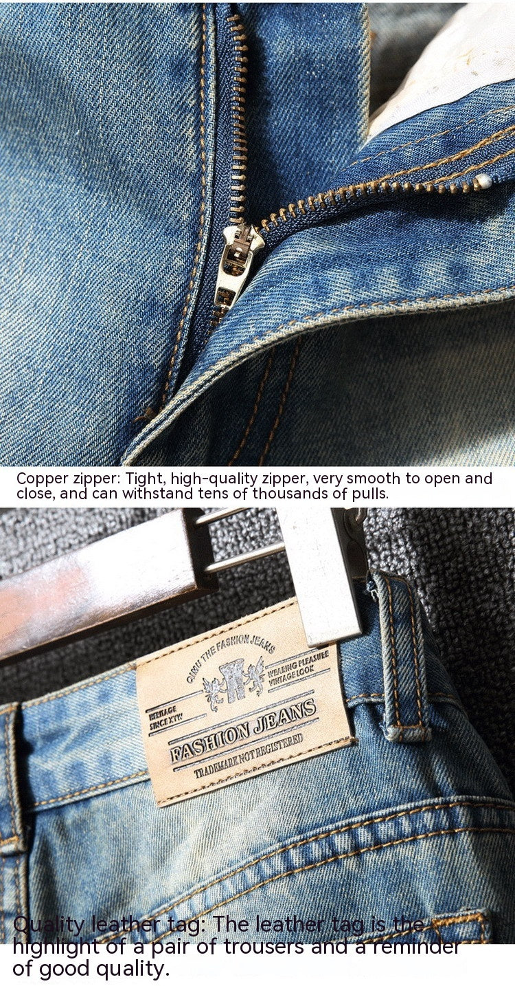 Men's American Style Ripped Designer Brand Pants Casual Loose