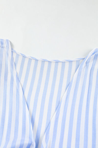 Bow Striped Kimono Sleeve Romper - Munsieur