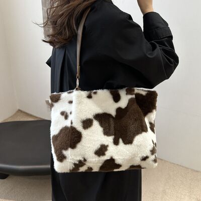 Cow Print Furry Tote Bag - Munsieur