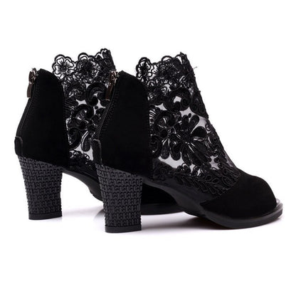 Women's Ankle Boots Summer Sexy Flower Plus Size 35-43