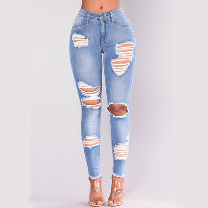 Seluar Jeans Koyak Wanita Baharu yang Selesa