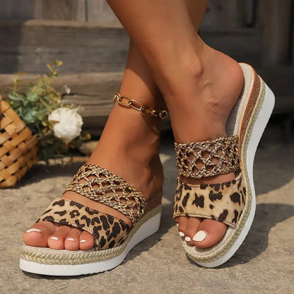 New Women's Plus Size Rope Platform Peep Toe Sandals
