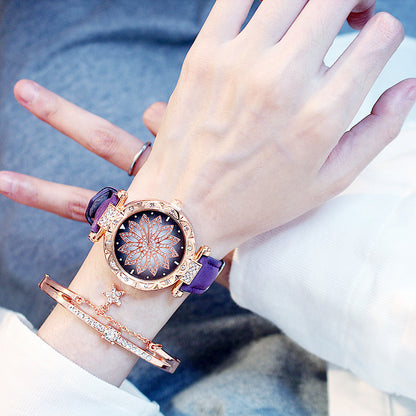Women's Rotating Luxury Watch Set Casual Design