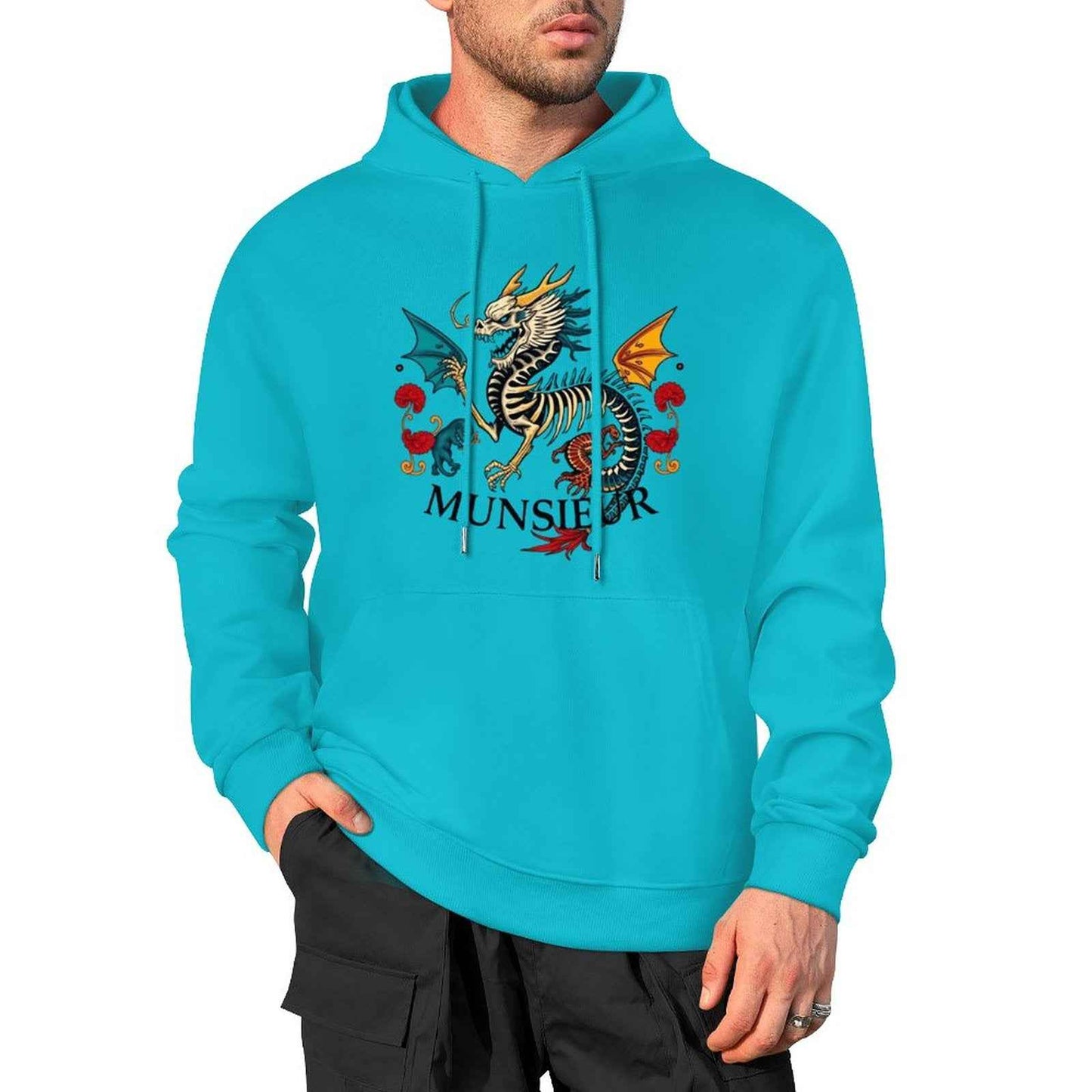 Munsieur Inferno Crest: Dragon Hoodie for Men - Munsieur