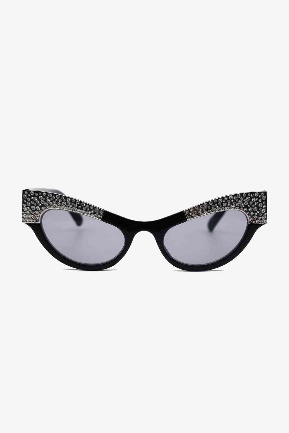 UV400 Rhinestone Trim Cat-Eye Sunglasses - Munsieur