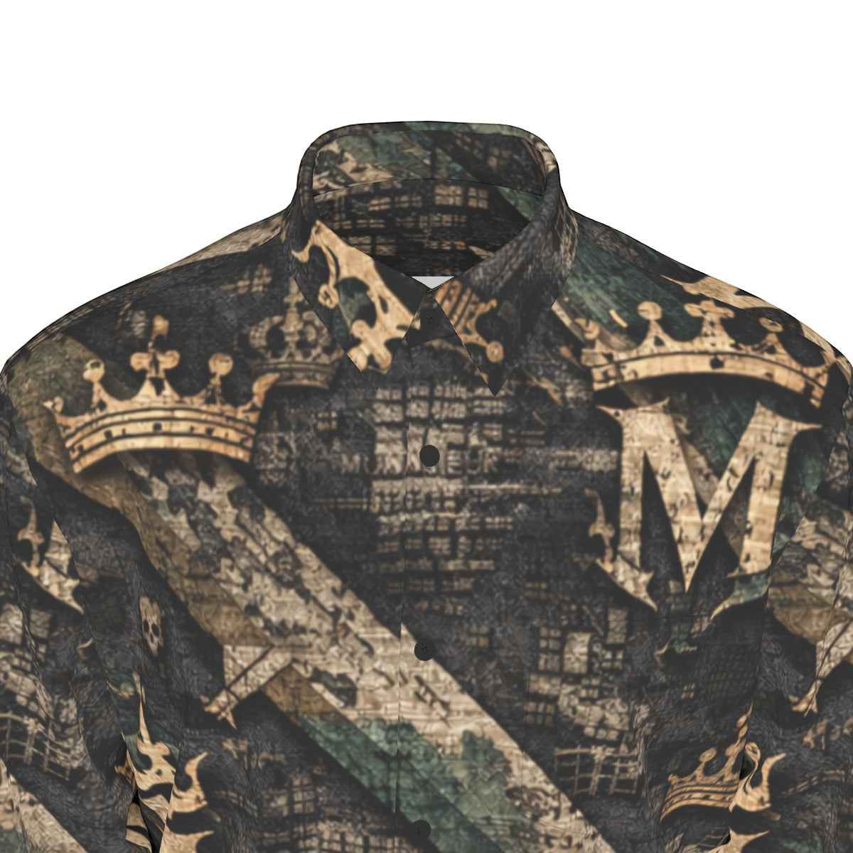 All-Over Print Men's Long Sleeve Shirt | 115GSM Cotton poplin