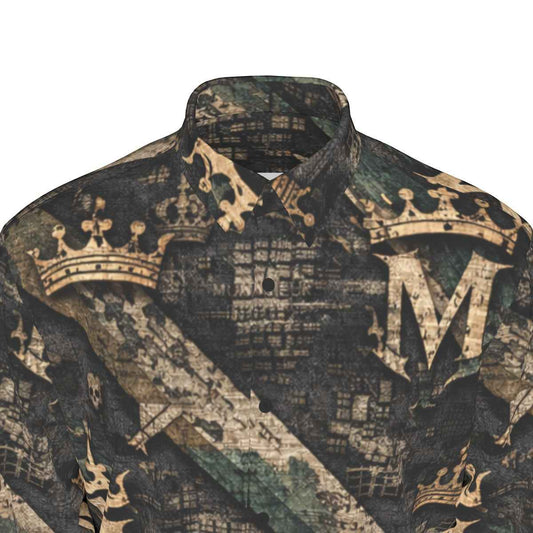 All-Over Print Men's Long Sleeve Shirt | 115GSM Cotton poplin