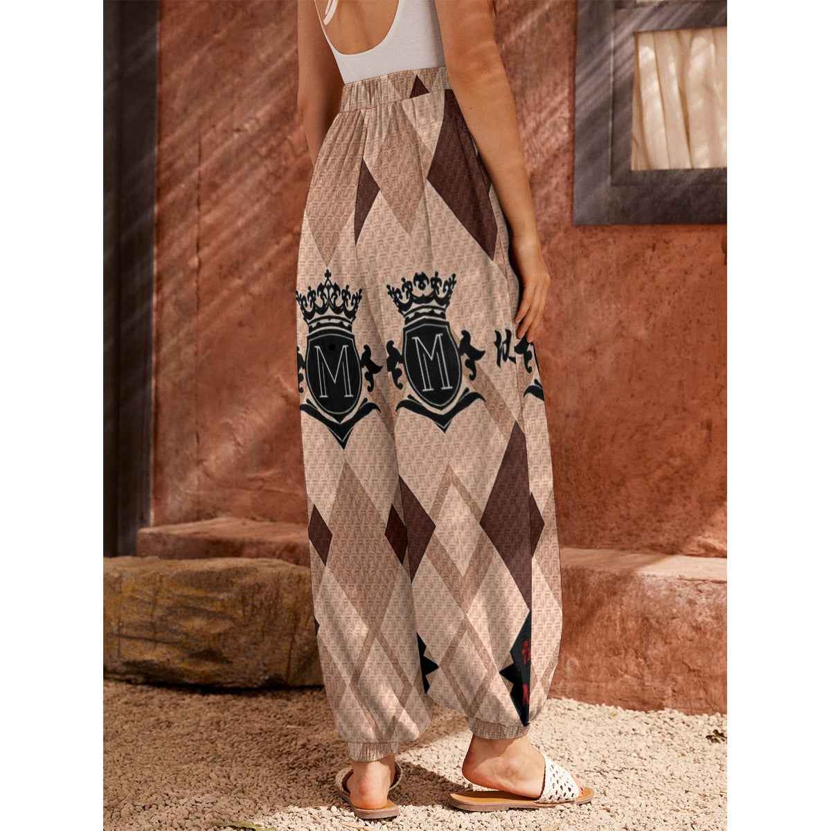 All-Over Print Women's Carrot Pants with Pockets