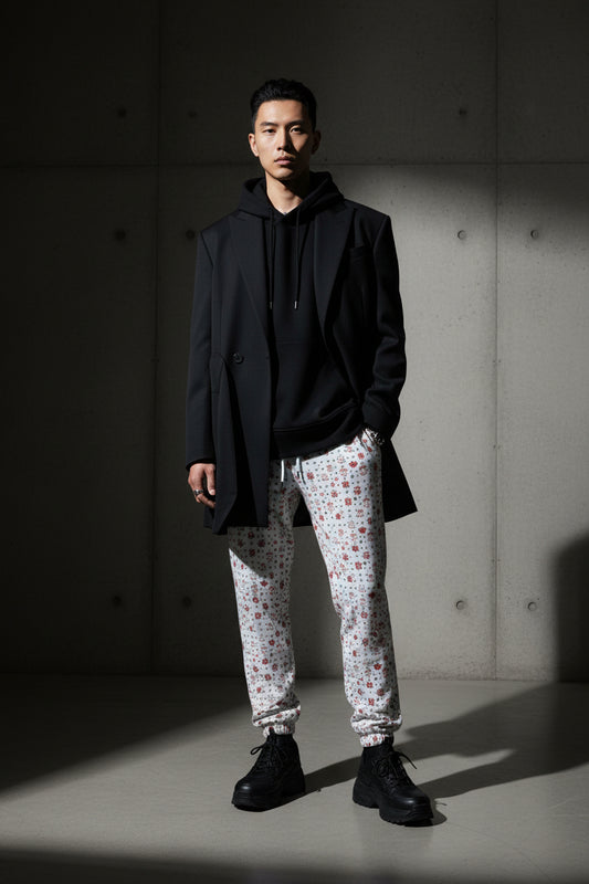 Men's Joggers MUNSIEUR All-Over Print Knitted Fleece "Lazy Boy's"