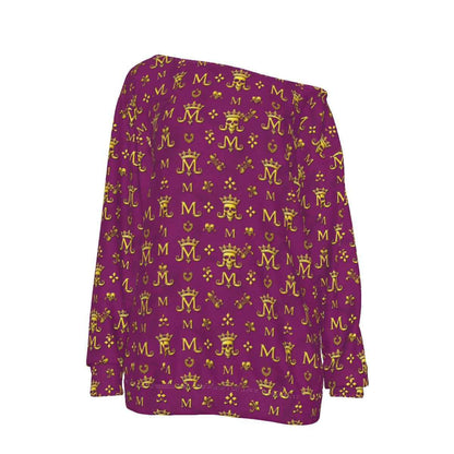 MUNSIEUR All-Over Print Women's Off-Shoulder Sweatshirt