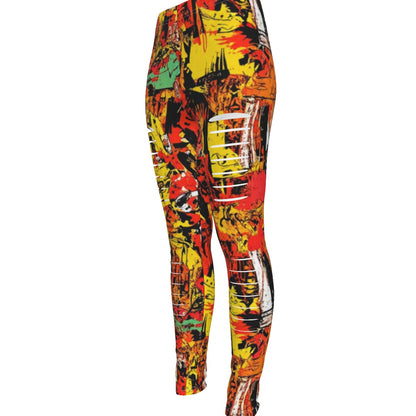MUNSIEUR All-Over Print Women's Ripped Leggings