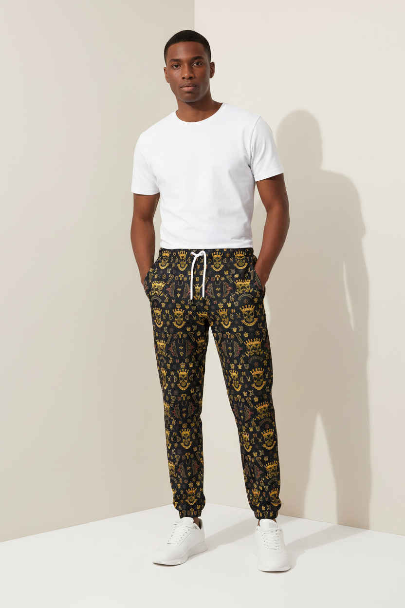 Munsieur Men's 100% Cotton Joggers Regular Fit with Elastic Waist & Side Pockets