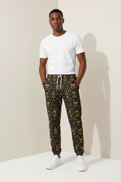 Munsieur Men's 100% Cotton Joggers Regular Fit with Elastic Waist & Side Pockets