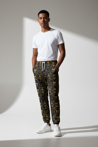 Munsieur Men's 100% Cotton Joggers Regular Fit with Elastic Waist & Side Pockets