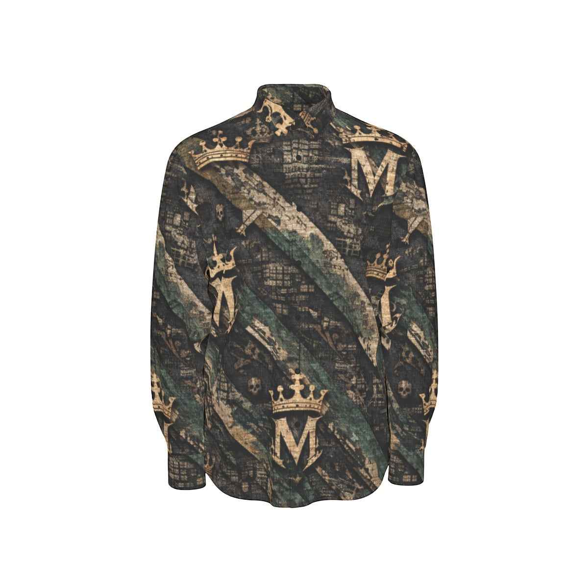 All-Over Print Men's Long Sleeve Shirt | 115GSM Cotton poplin