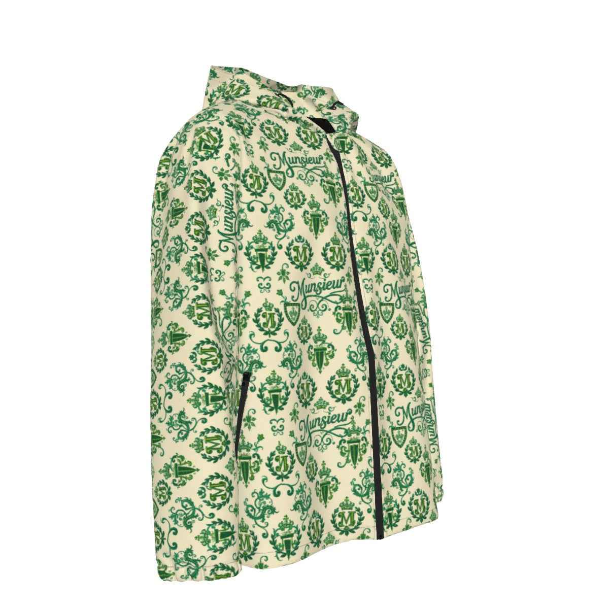 All-Over Print Men's Hooded Zipper Windproof Jacket