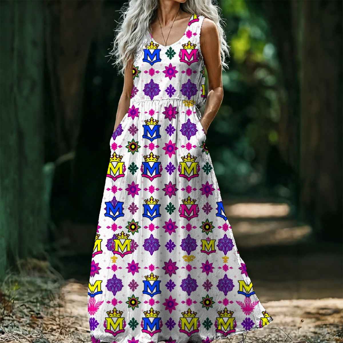 All-Over Print Women’s Sleeveless Maxi Dress