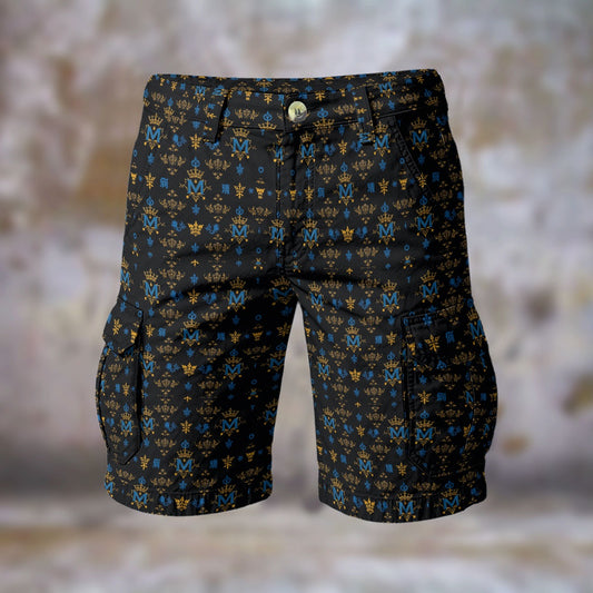 Munsieur Men's Cargo Shorts - Durable Denim-Like Fabric, Multiple Pockets, Relaxed Fit