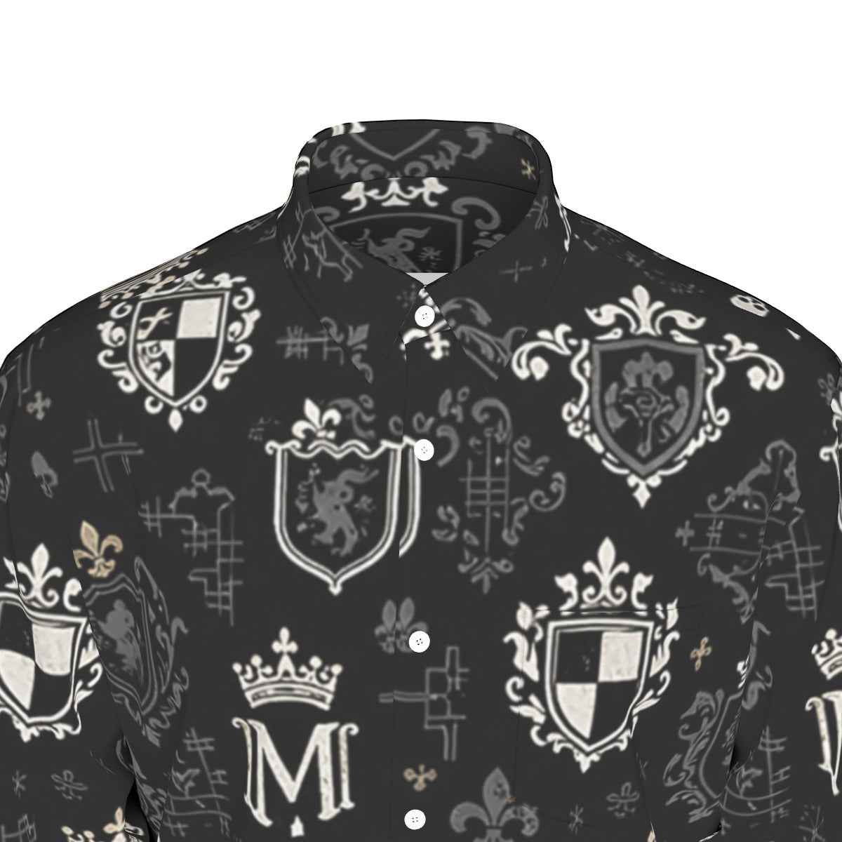 All-Over Print Men's Long Sleeve Shirt | 115GSM Cotton poplin