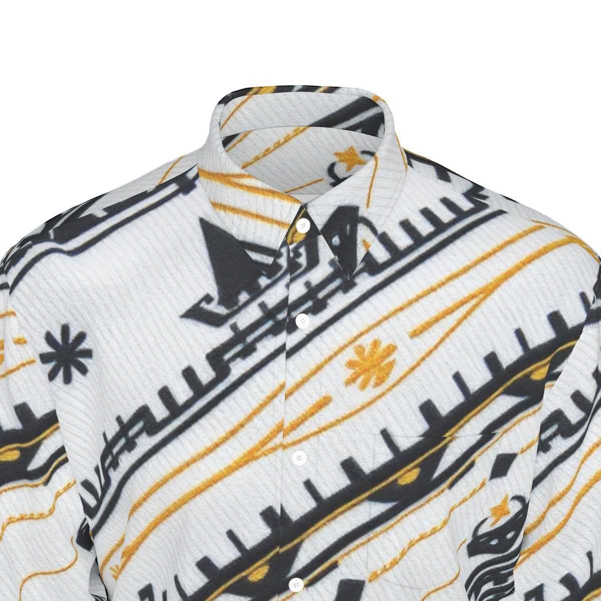 All-Over Print Men's Long Sleeve Shirt | 115GSM Cotton poplin