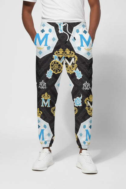 MUNSIEUR Men's All-Over Print Joggers Cotton